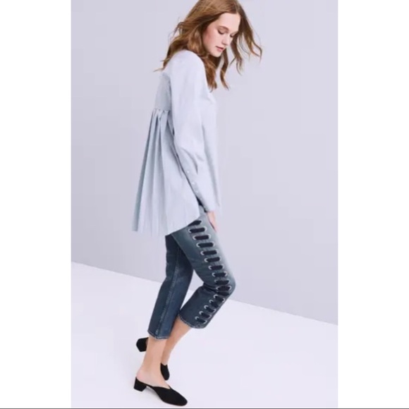 Veronica Beard Ines Lace-Up Side Jeans - Picture 2 of 6